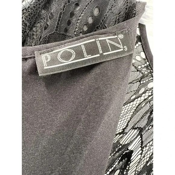 Polin Dress Black and Gray Lace Dress Gorgeous Tag States 3 Fits Larger EUC - Picture 7 of 8
